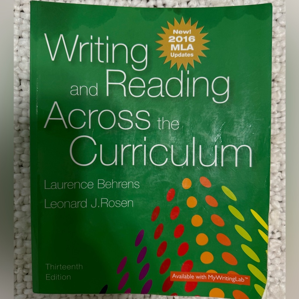 Writing And Reading Across The Curriculum 2016 MLA Updates